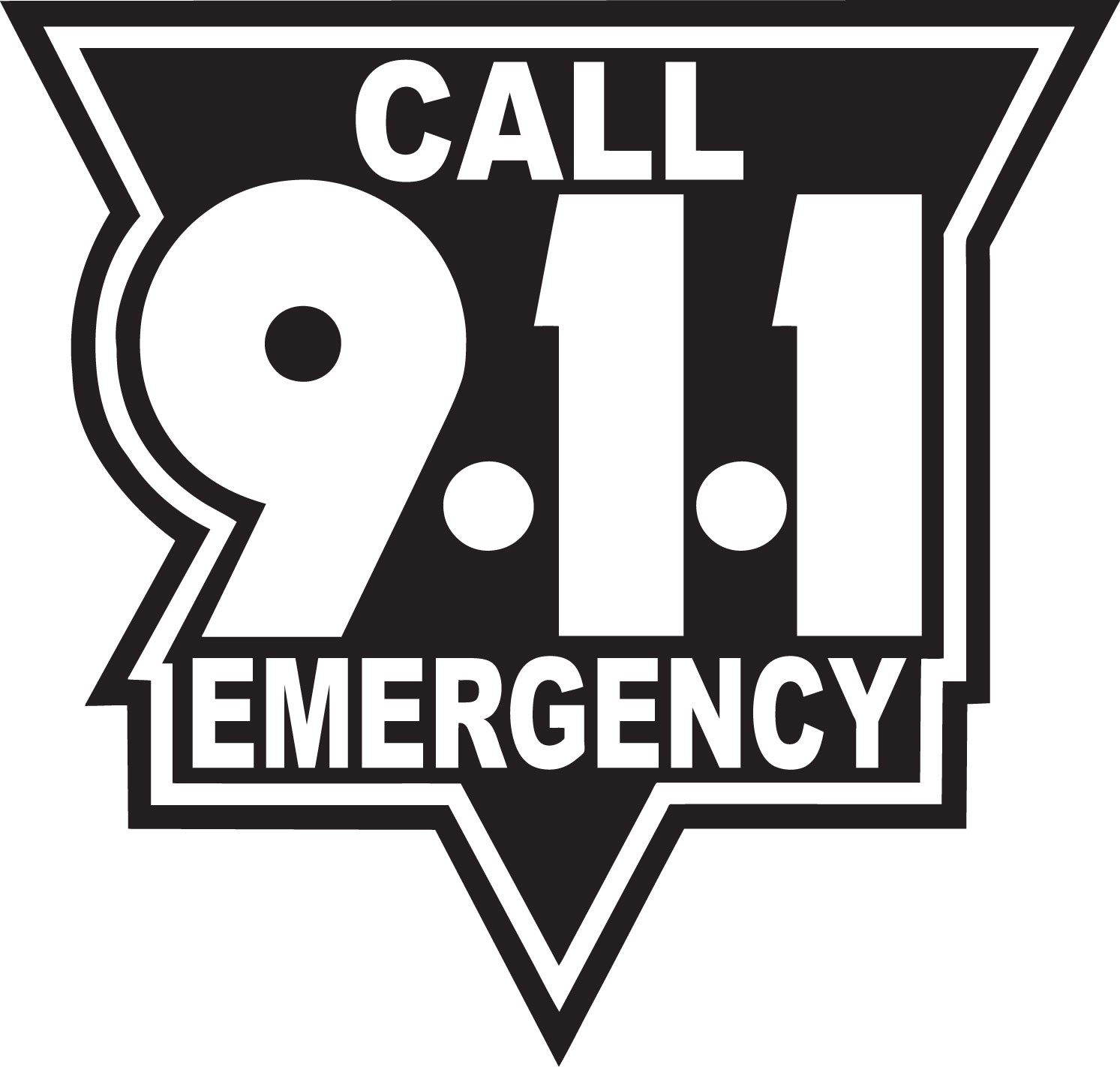 911 clipart black and white. Call decal standard fire