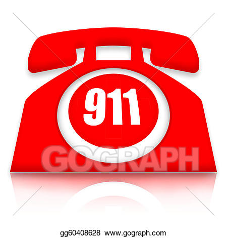 911 clipart emergency number. Stock illustrations phone 