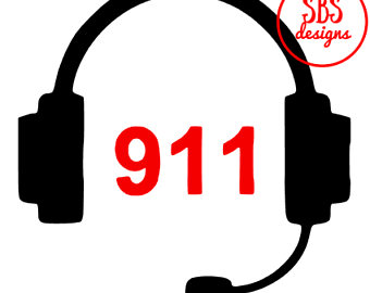 911 clipart headset.  etsy dispatcher decal