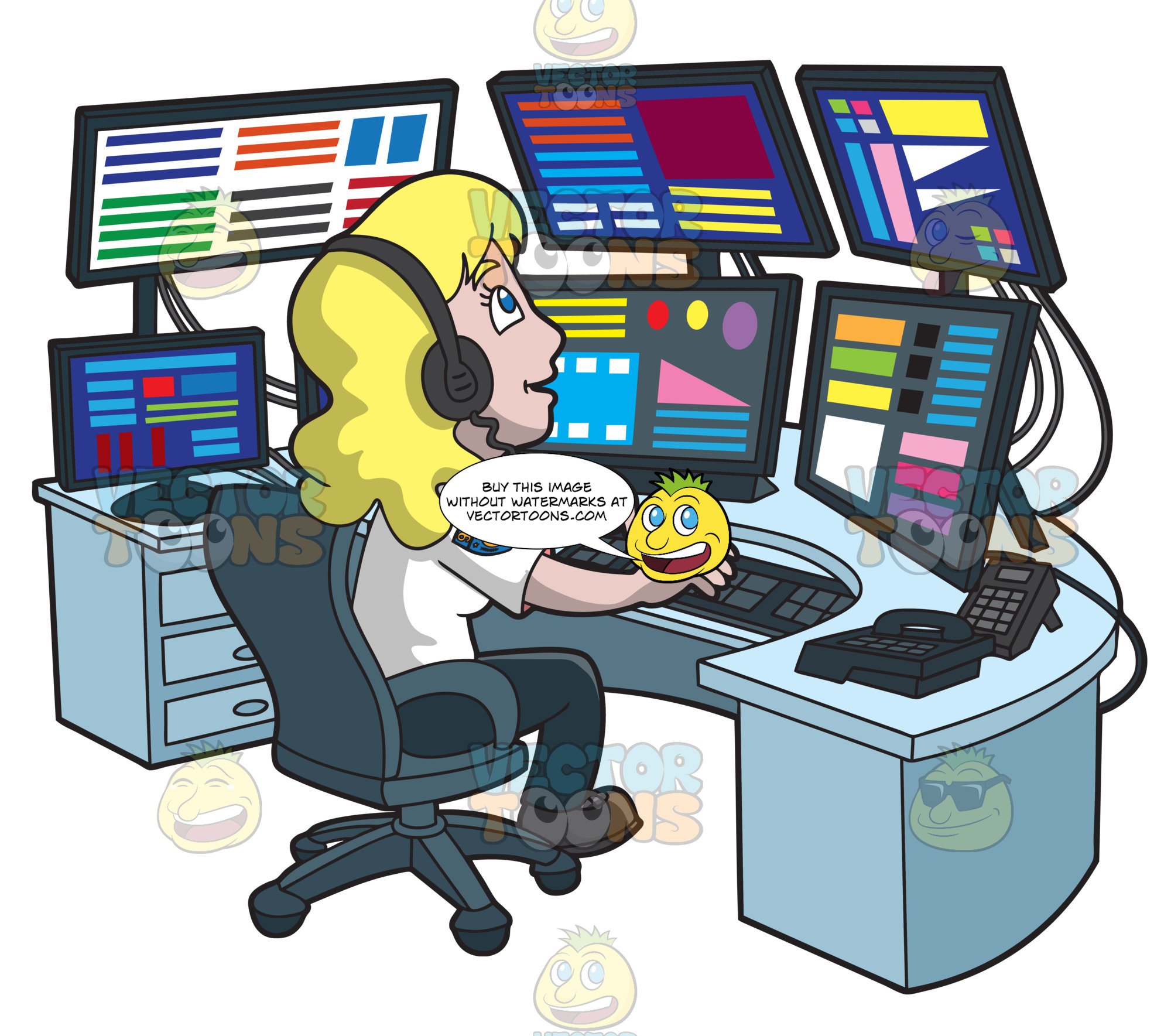 A productive female dispatcher. 911 clipart yr old