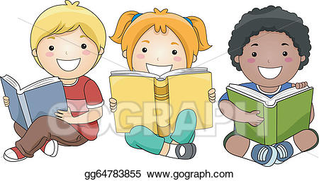 A clipart child. Vector children reading books