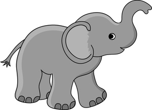 elephant clipart grey