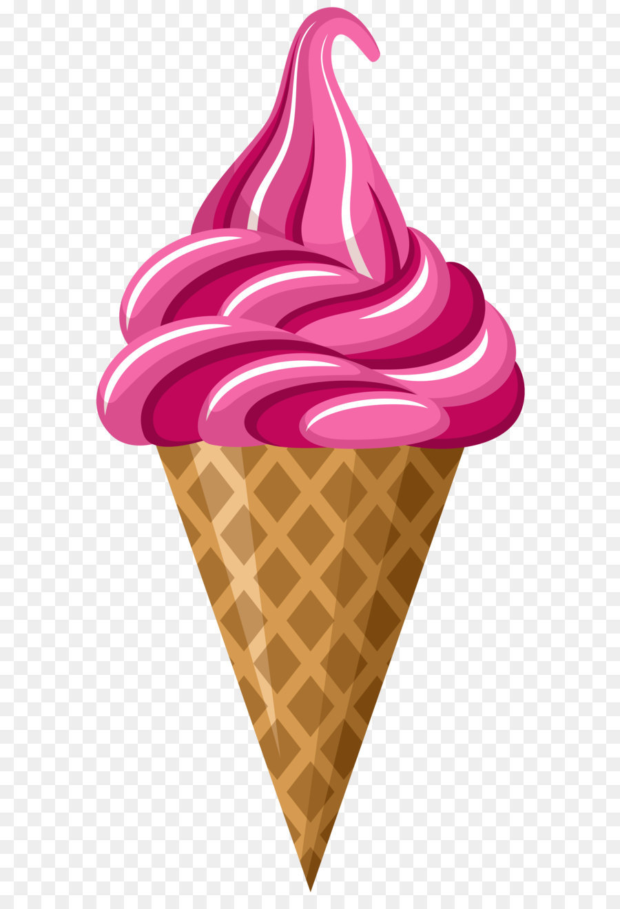 Cone strawberry clip art. A clipart ice cream