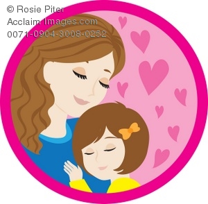 Illustration of and her. A clipart mother