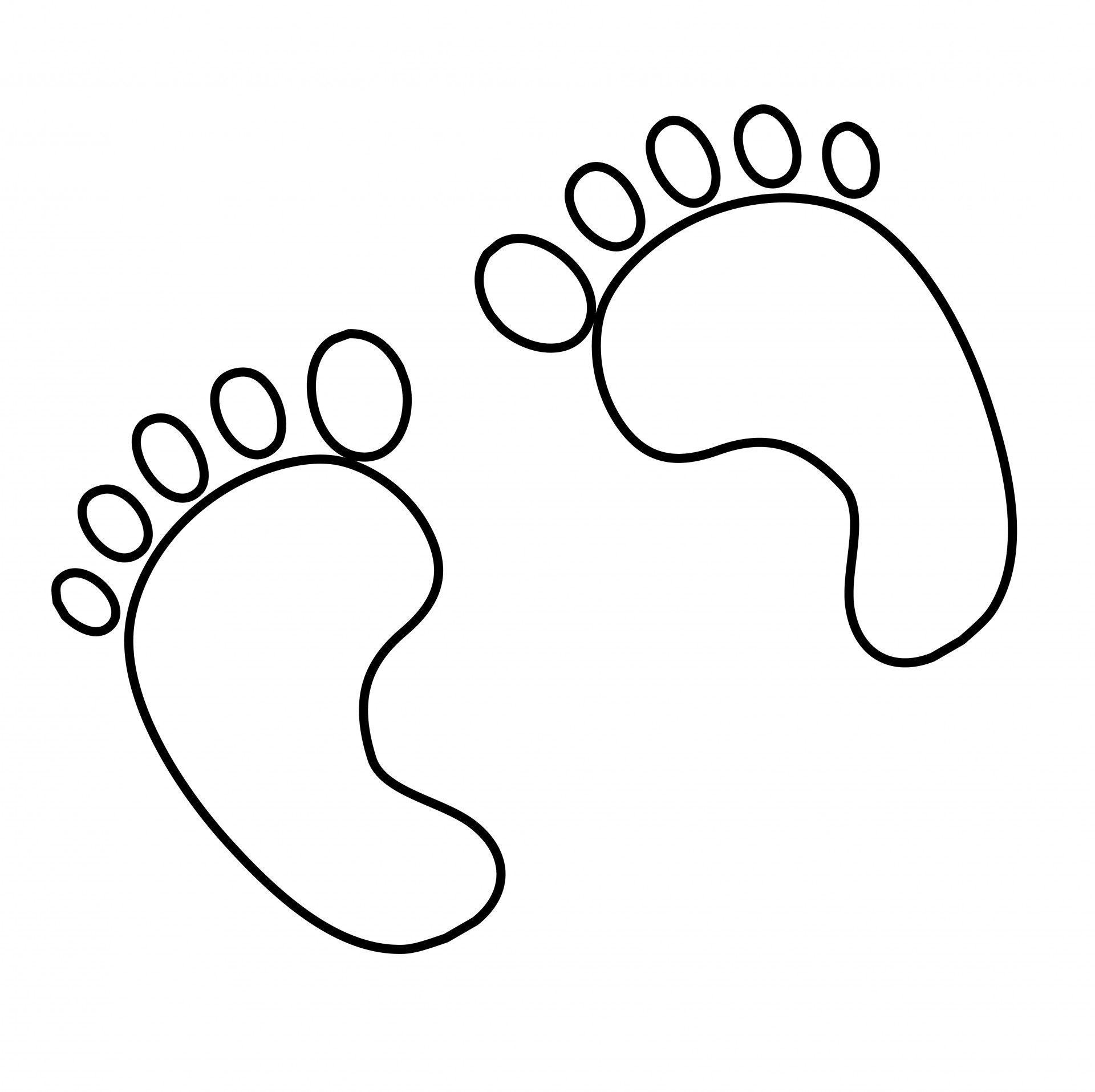 Footprints outline free stock. Footsteps clipart