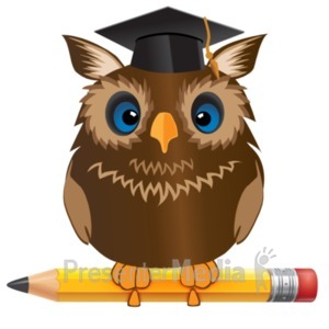 A clipart owl. Reading book presentation great