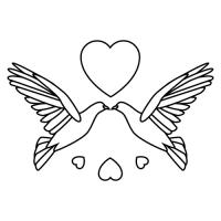 Bride clipart two. Free wedding doves bw
