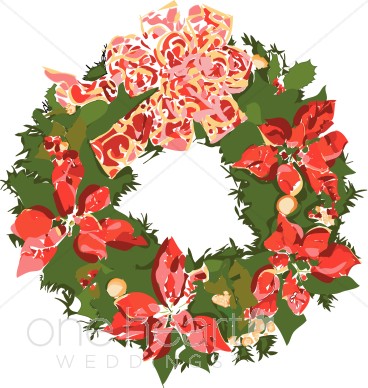 poinsettia clipart wreath