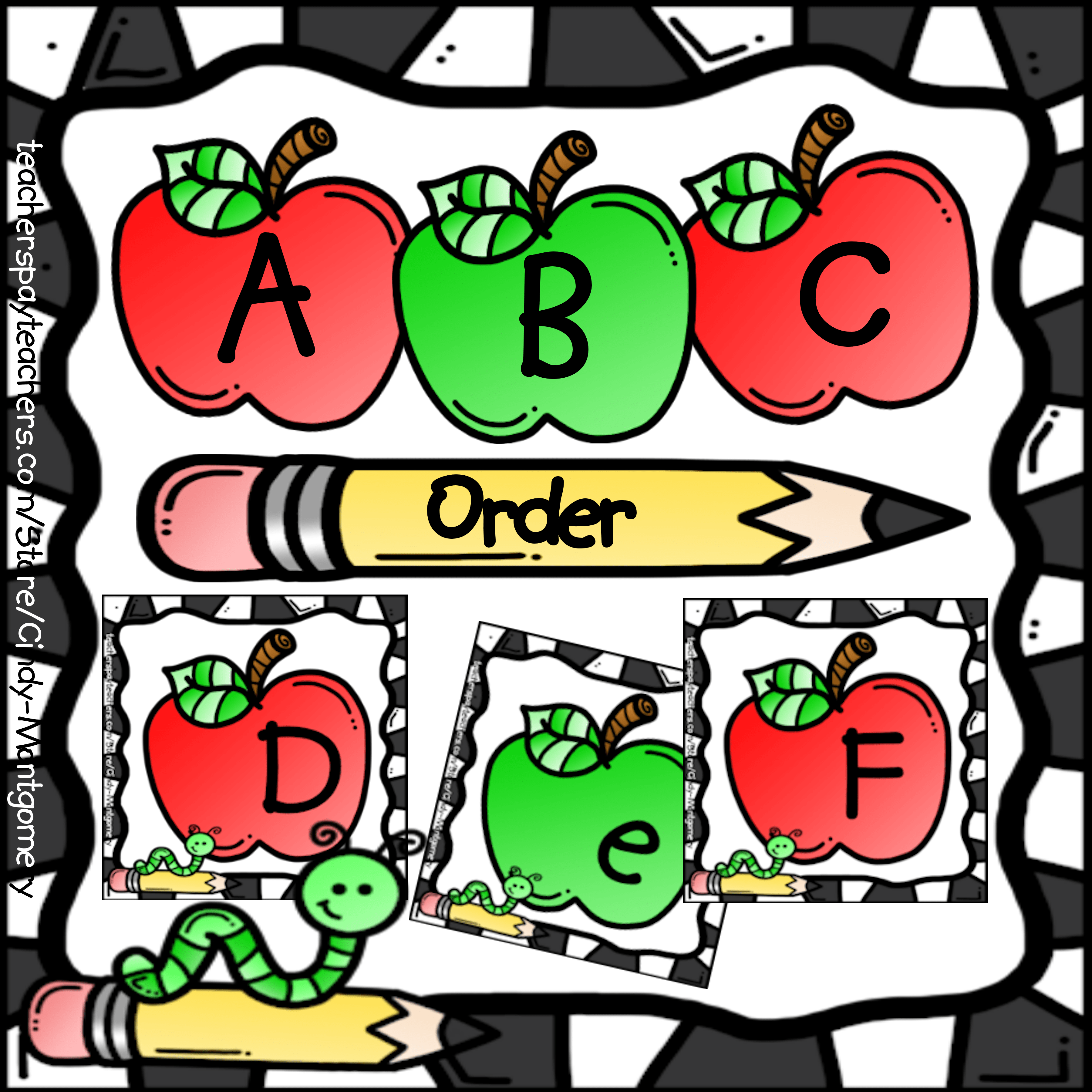Abc clipart abc order. Apples printables every day