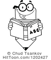 Reading royalty free stock. Abc clipart black and white