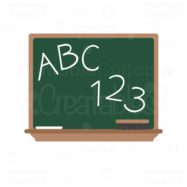 Abc clipart chalkboard. Svg cut file 