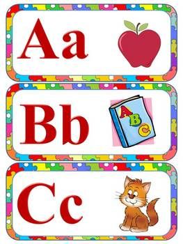 Picture word wall cards. Abc clipart header