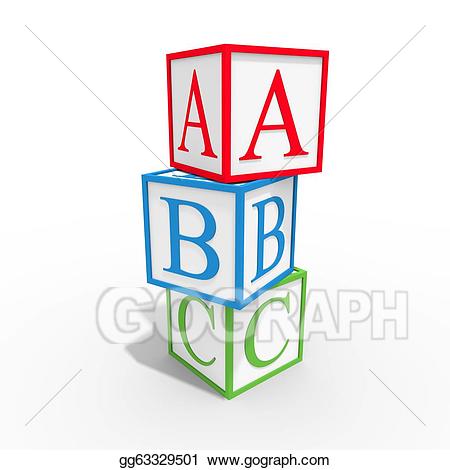 Stock cube gg gograph. Abc clipart illustration