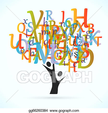 Abc clipart knowledge tree. Vector education illustration gg