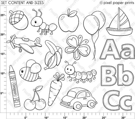Abc clipart line drawing.  best templates for
