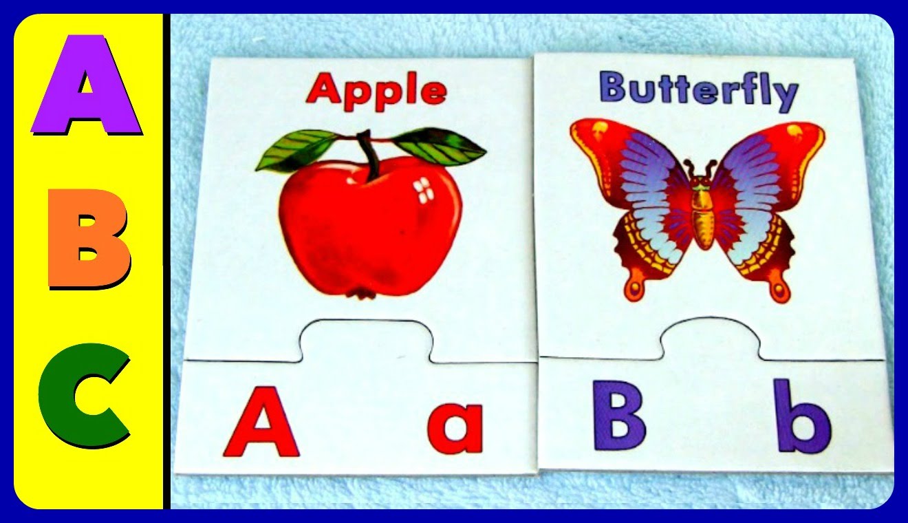 Learn alphabet with learning. Abc clipart puzzle