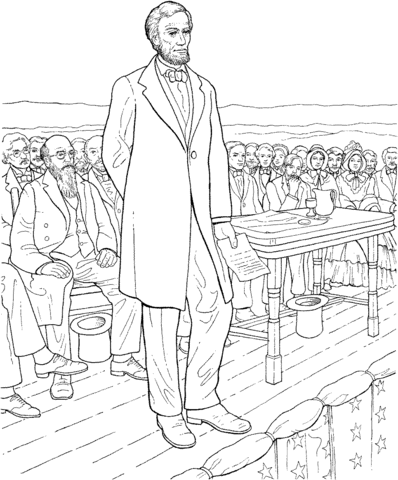 abraham lincoln clipart coloring