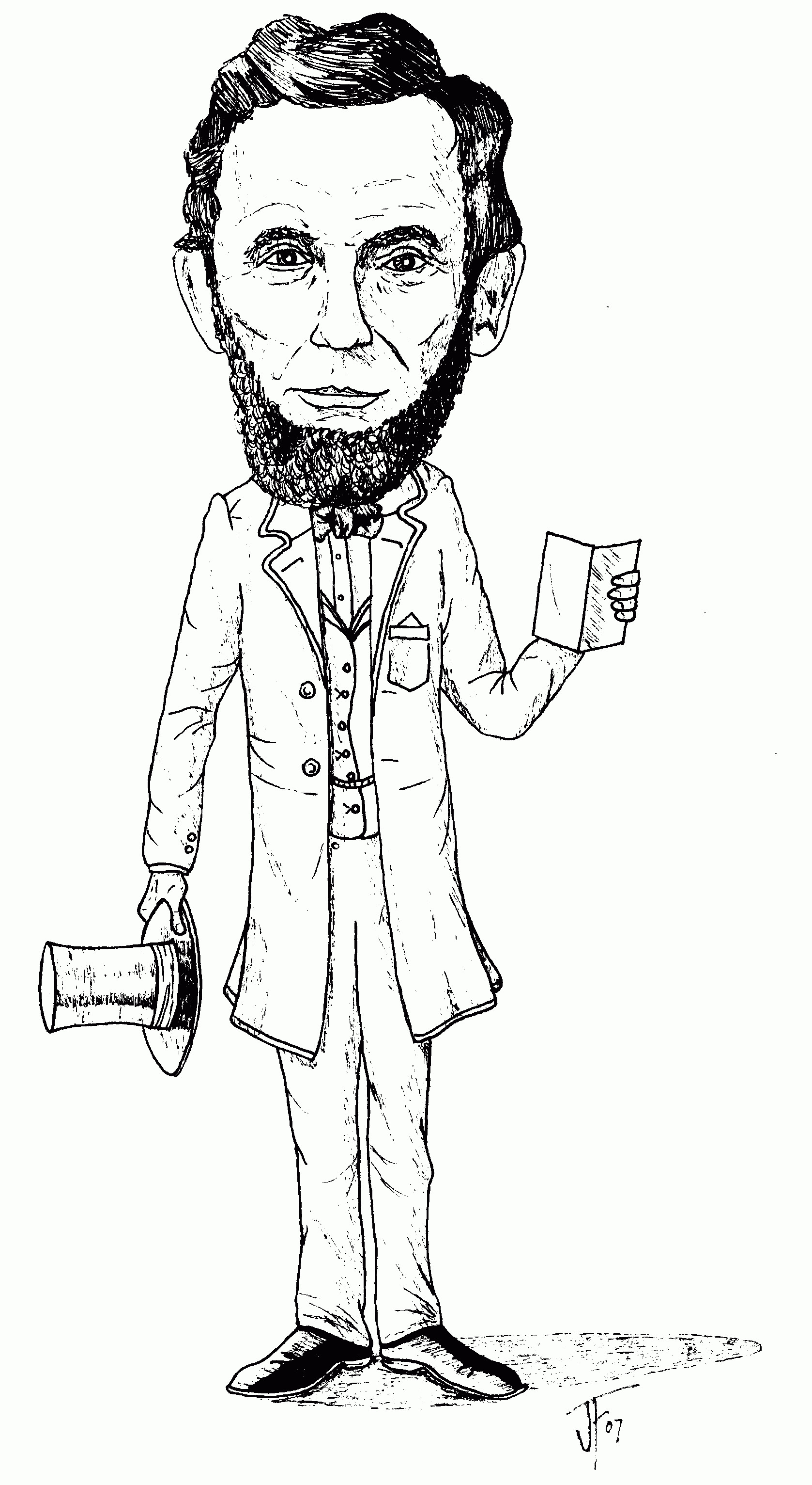 Abraham lincoln clipart coloring, Abraham lincoln coloring Transparent