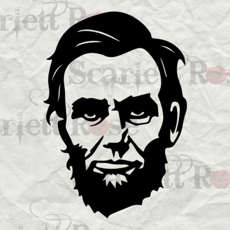 Abraham lincoln clipart cut out. President face svg cutting