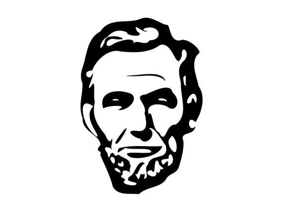 Svg silhouette cutting file. Abraham lincoln clipart head