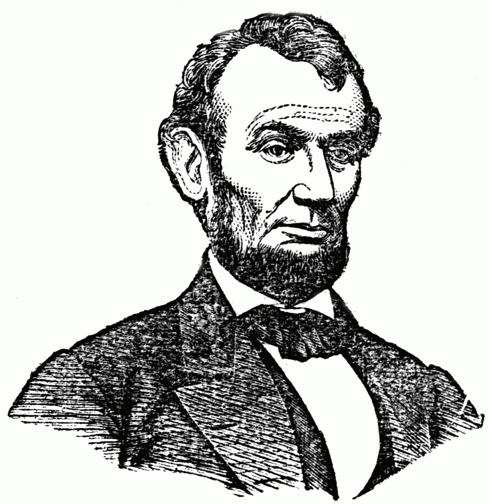 Black and white letters. Abraham lincoln clipart simple