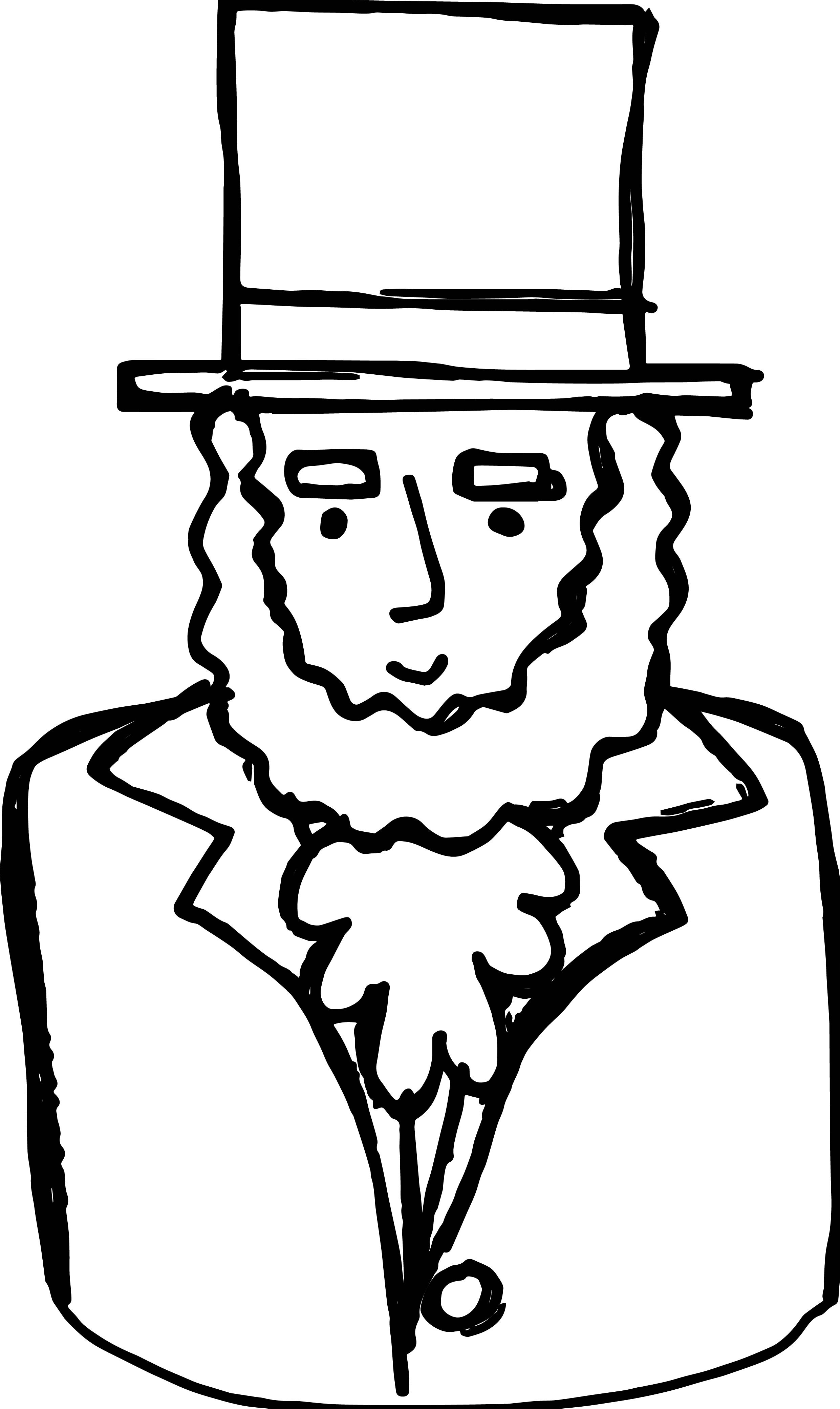 Abraham lincoln clipart simple. With hat drawing at