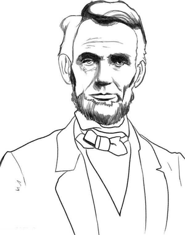 A sketch drawing of. Abraham lincoln clipart simple