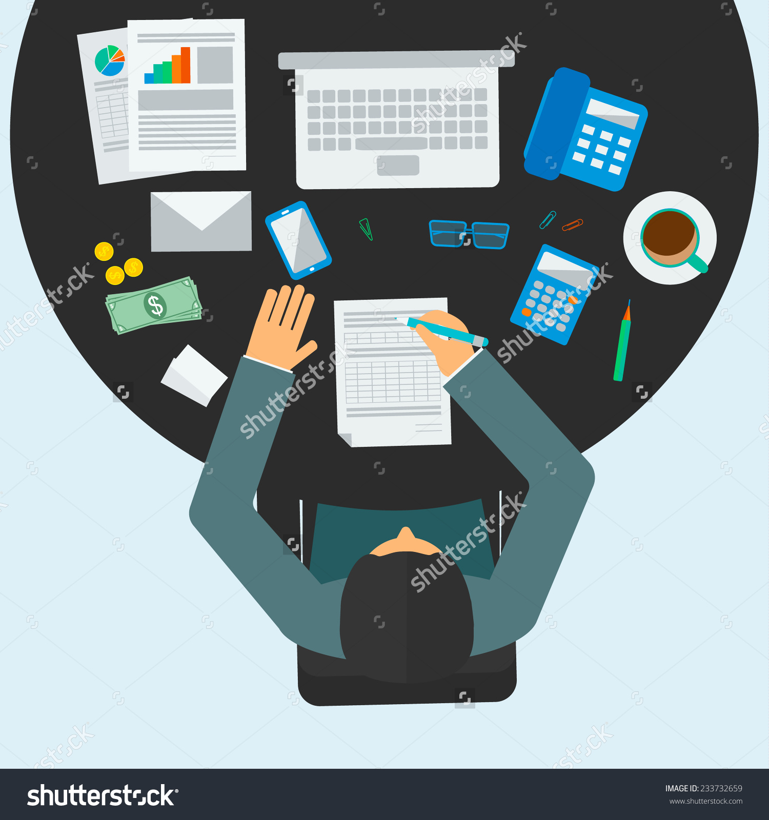 accountant clipart desk