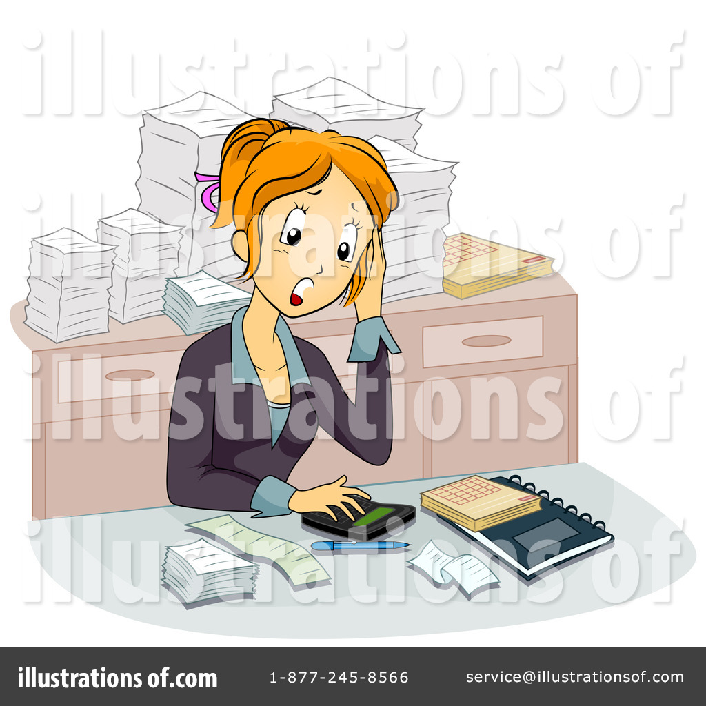 Illustration by bnp design. Receptionist clipart office stress