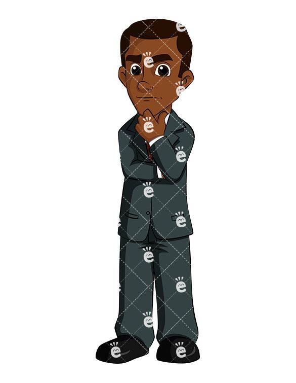 Worried black business man. Accounting clipart male accountant