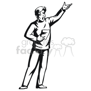 actor clipart black and white