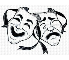 Comedy tragedy masks smile. Acting clipart faced