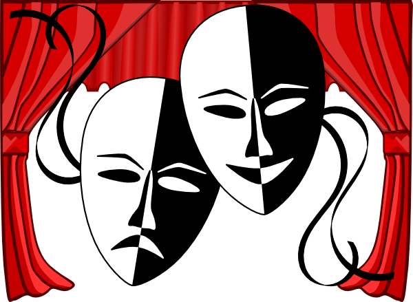 Acting clipart mask. Theatre masks clip art