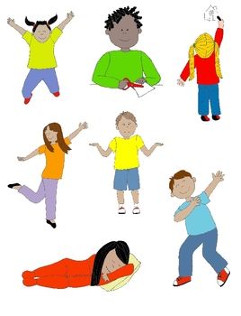Kids in clip art. Action clipart