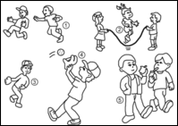 action clipart black and white