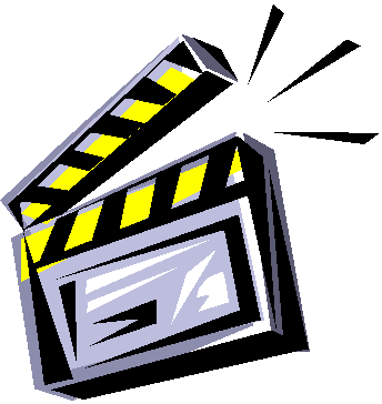 Movie camera and film. Video clipart