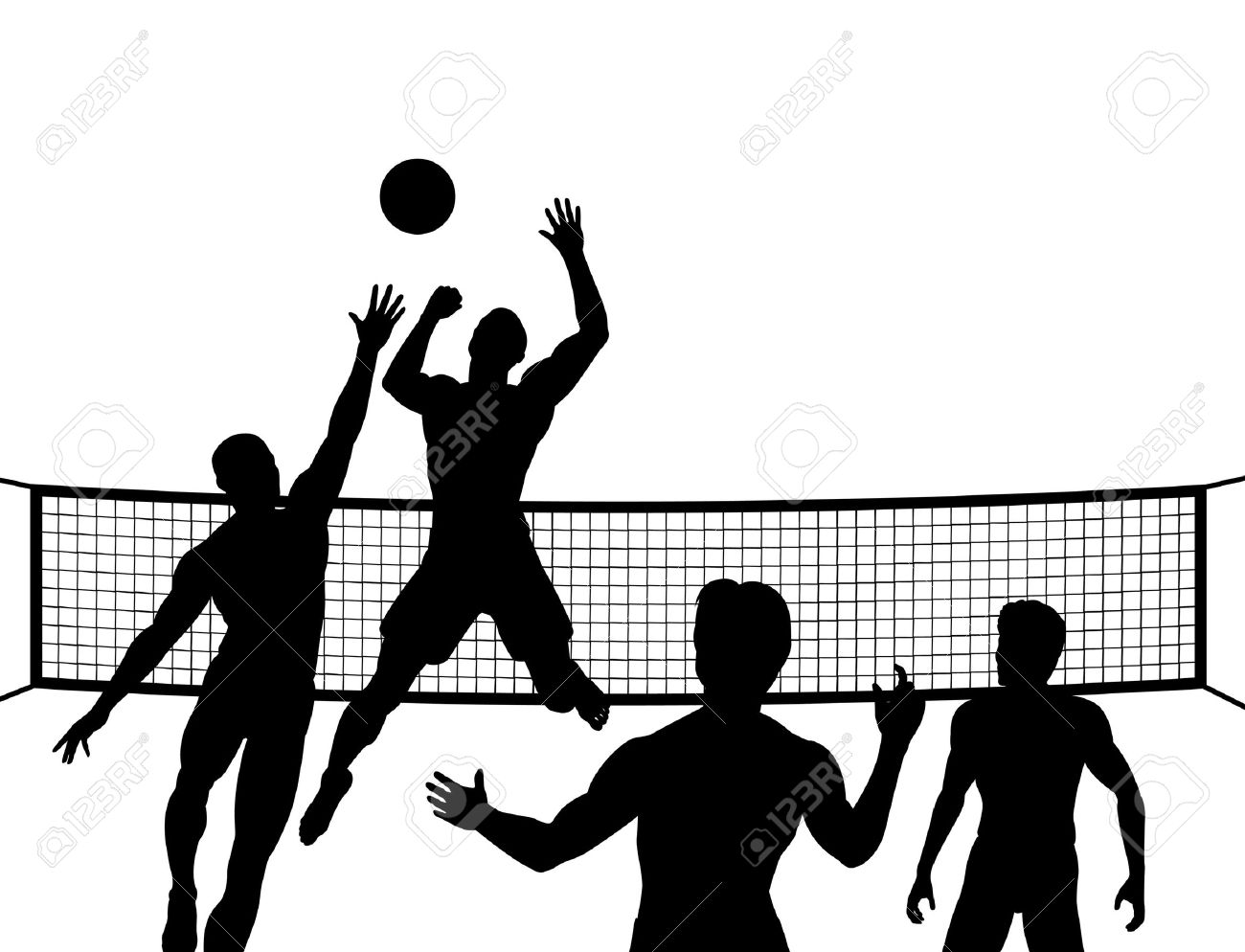 clipart volleyball action