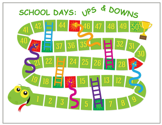 School days ups downs. Activities clipart board game