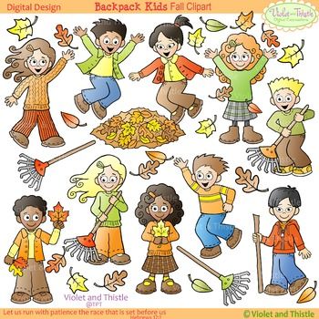 Fall clipart fall activity. Kids verbs violet and