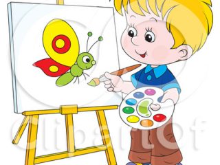 Activities clipart painting. Children kids coloring image
