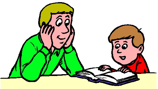 father clipart read with dad