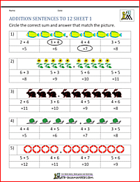 Addition clipart 1st grade math. First worksheets image