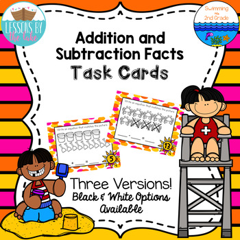 Addition clipart basic fact. Subtraction task cards 