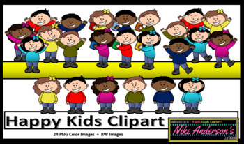 Kids set . Addition clipart happy