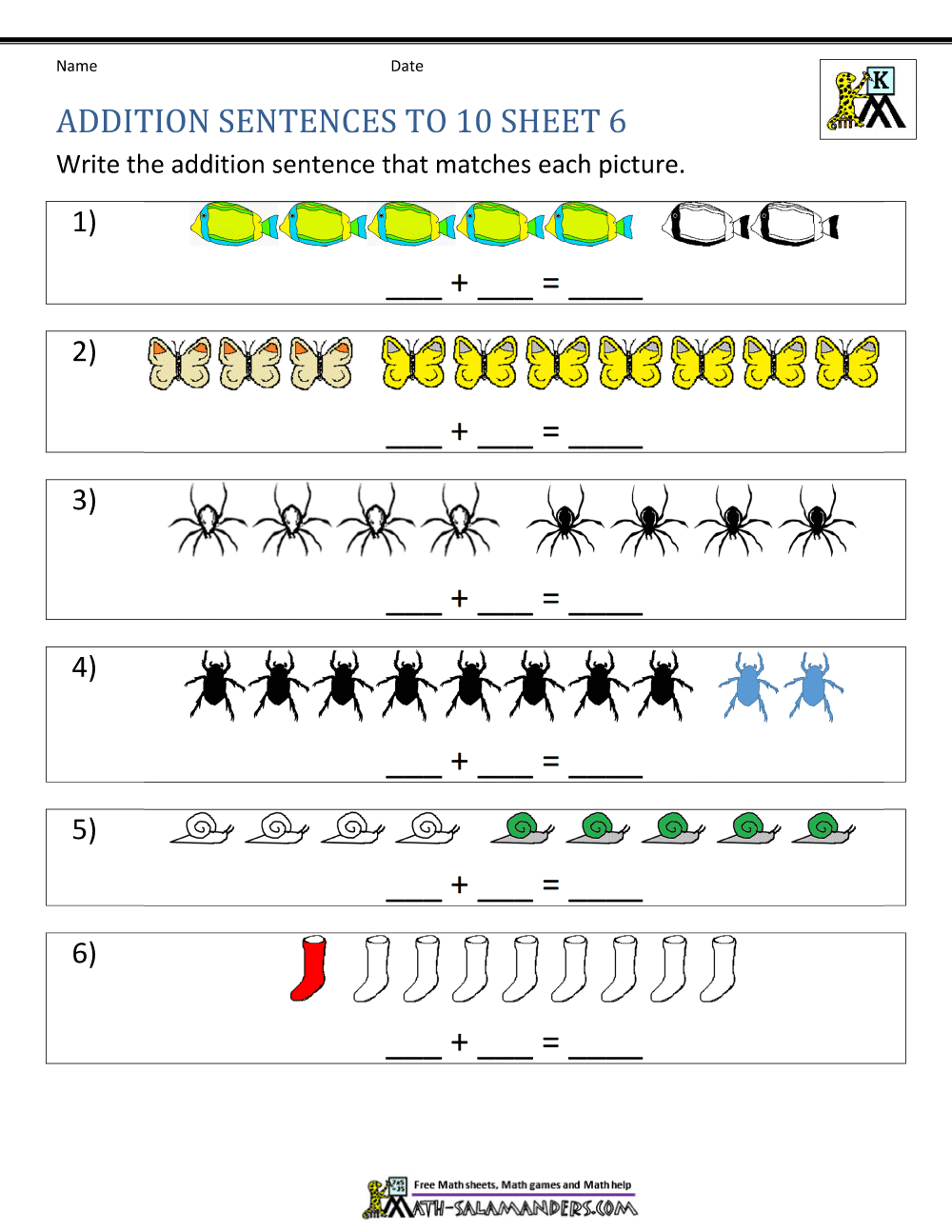 addition clipart number sentence