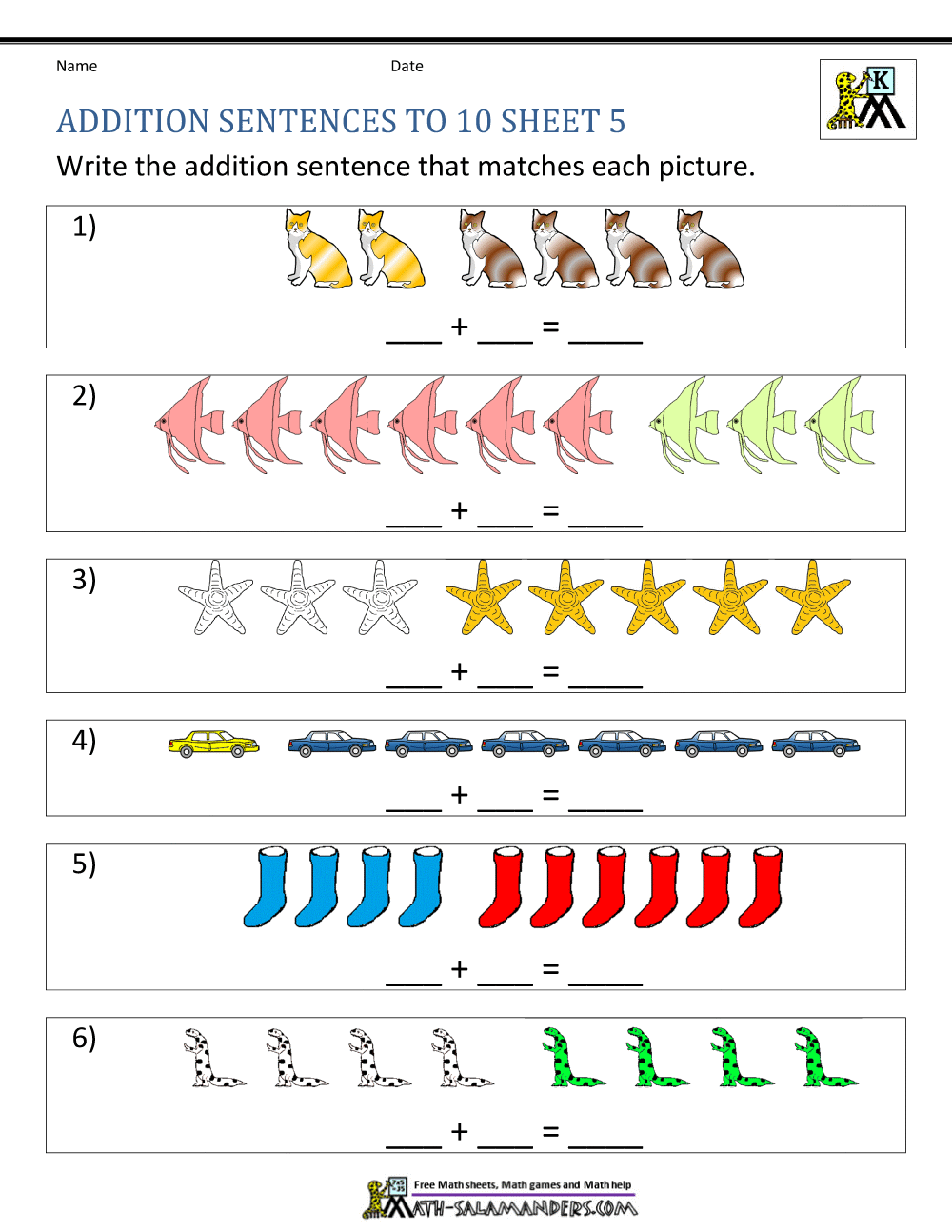 addition clipart number sentence