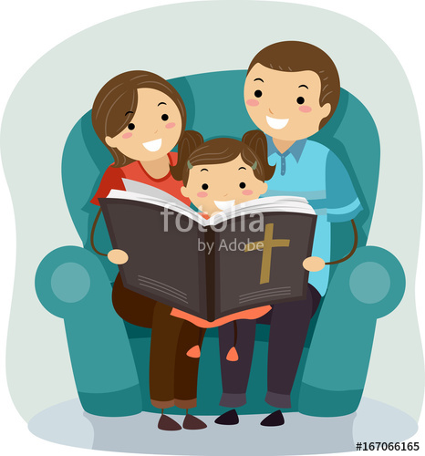 Adobe clipart family. Stickman bible reading kid