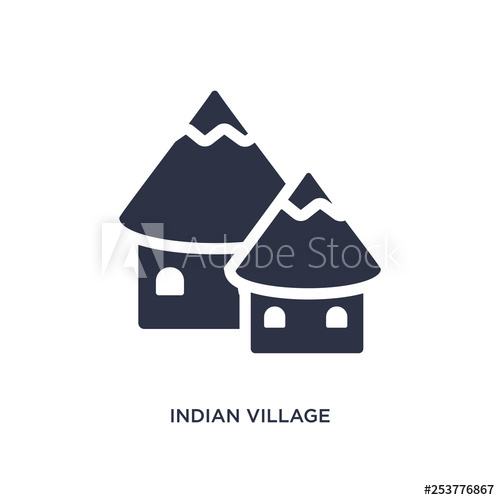 Indian village icon on. Adobe clipart house india