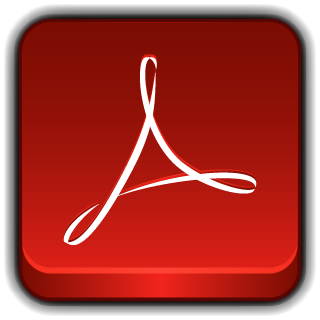 Adobe clipart icon. Rounded square acrobat reader