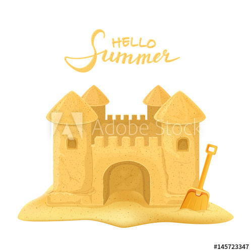 Castle and shovel buy. Adobe clipart sand house